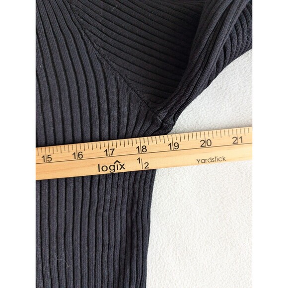 Lesley Evers Taylor Black Ribbed Knit Sweater Size 2X Top Classic City - Picture 6 of 7